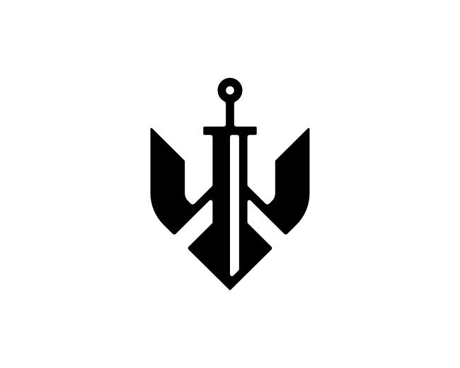 Letter W Sword Bird Logo