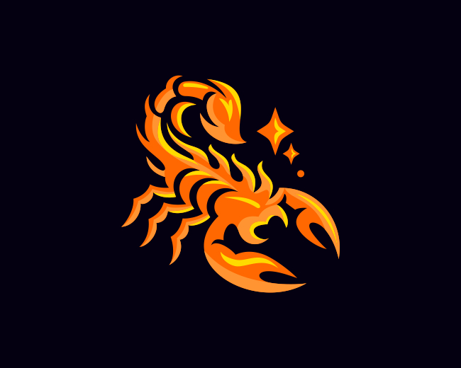 Hot Burning Fire Scorpion Logo