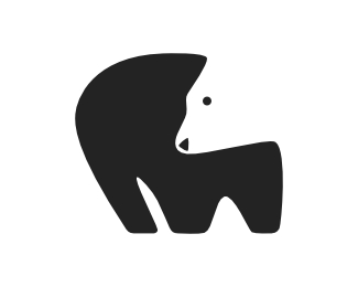 Minimalist Bear Logo Design with Negative Space