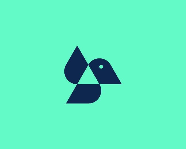 Minimal Geometric Bird Logo Icon