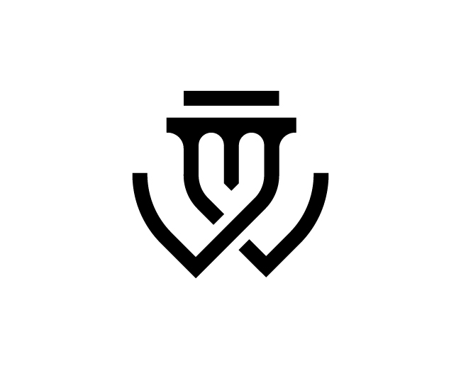 modern monogram W pillar logo