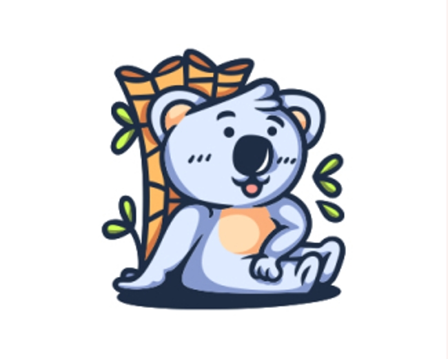 Koala Leaning Plant Logo