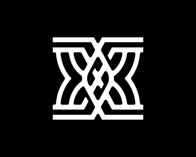 Letter X Celtic Knotwork Monoline Monogram Logo