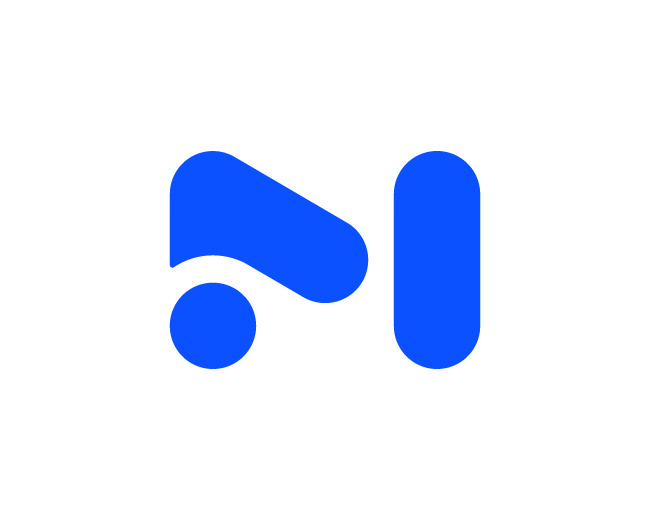 Abstract M Logo, Minimal Monogram For Startups // 