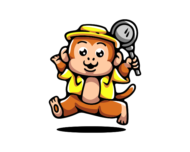 Monkey Explore Magnifying Glass Logo