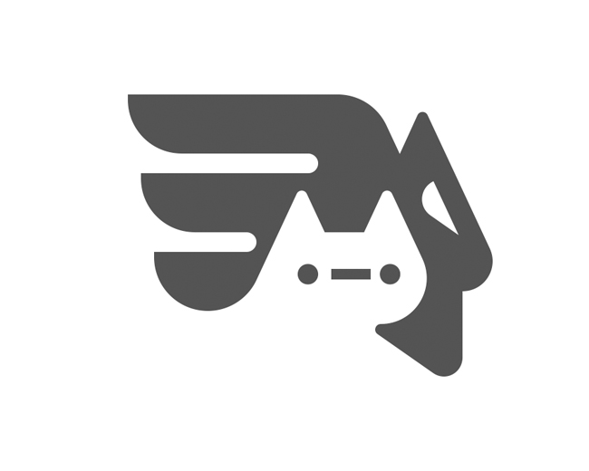 Negative negative eagle and cat logo