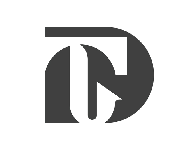Lettering D T monogram typography logo