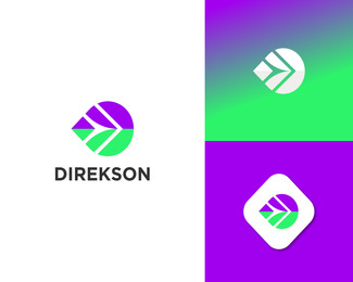 Direkson - D logo, War bow, leaf , abstract logo,