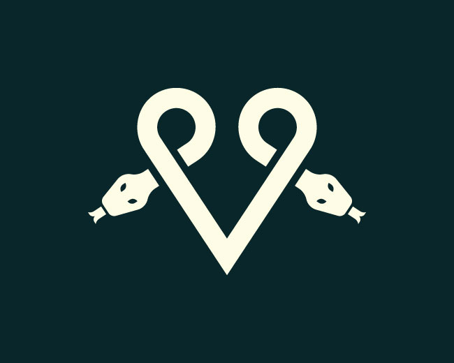 Bold Letter V With Snake Logo