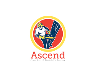 Ascend Power Line and Electricity Logo