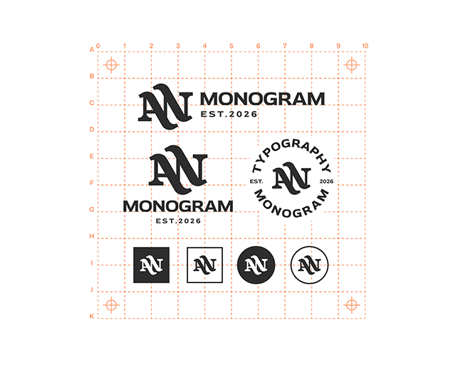 AN NA monogram typography Exclusive Logo Design fo