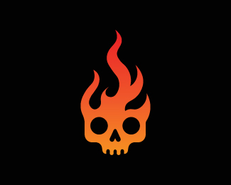 Modern Skull and Flame Logo