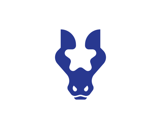 Modern Negative Space Horse Head Logo