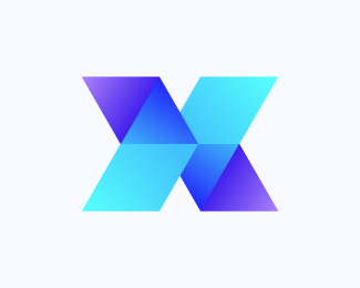 Modern abstract gradient X logo