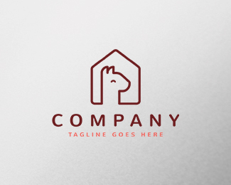 alpaca house logo template design