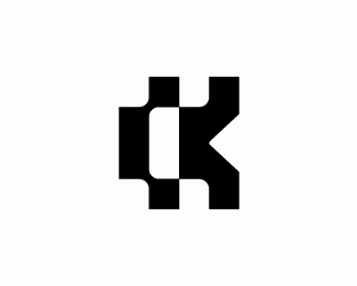 Letter CK Pixel Logo