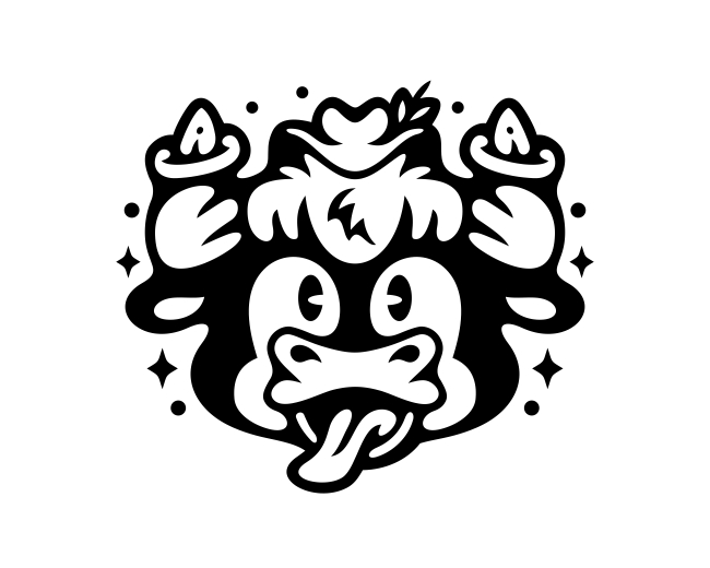 Cute Cowboy Bull Cartoon Logo