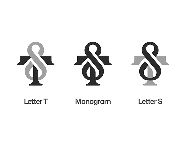 ST TS monogram typography logo for sale by Anhdode