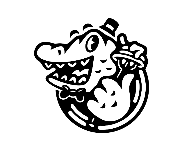 Crocodile Noodle Mascot Logo