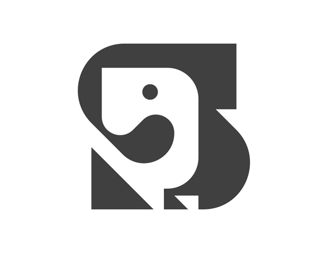 Letter S T-Rex Dinosaur animal typography logo