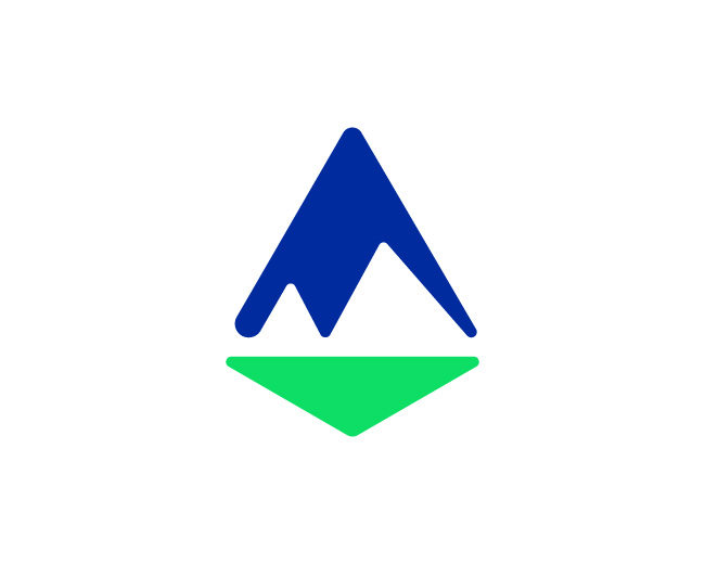 Prism Mountain Logo, Minimal Negative Space Logo /