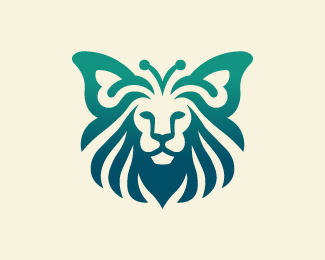 Butterfly Lion Face Logo