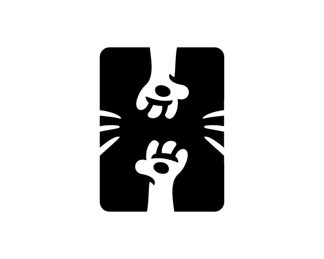 Hand Cat Letter H Logo