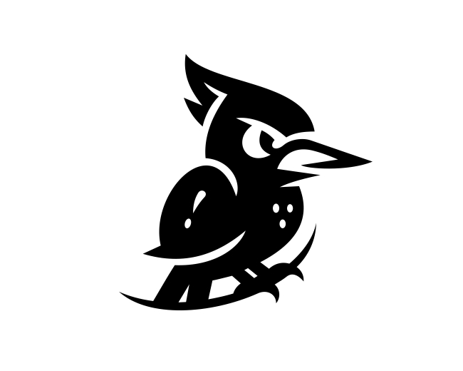 Simple Woodpacker Black Bird Logo