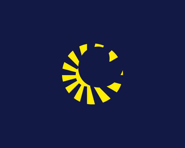 Abstract Letter C Solar Logo Design