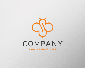 infinity tech bee logo template design
