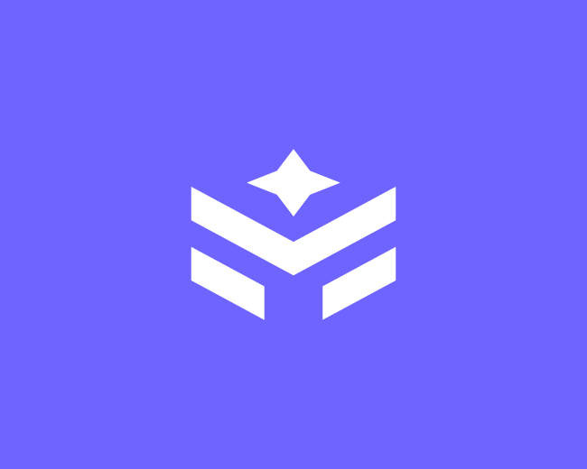 Geometric M Lettermark & Spark Icon For Tech Start