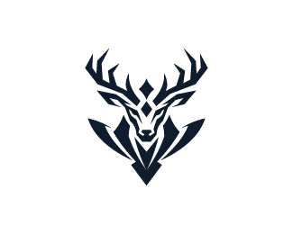Geometric Deer Head Diamond Emblem