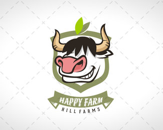 Happy Farm Cow Logo