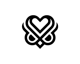 Modern Owl Heart Logo