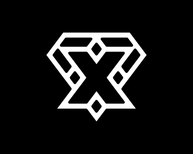 Letter X Diamond Gemstone Monogram Logo