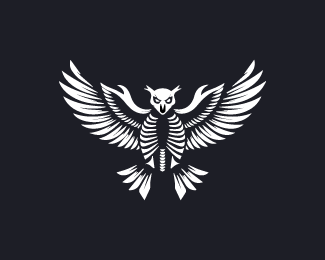 Owl Skeleton Logo Design | Logo For Sale