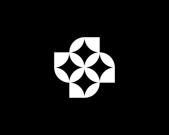 Abstract Star Drop Interconnect Logo Design