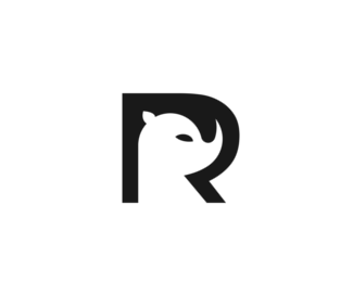 R Rhino Animal Logo