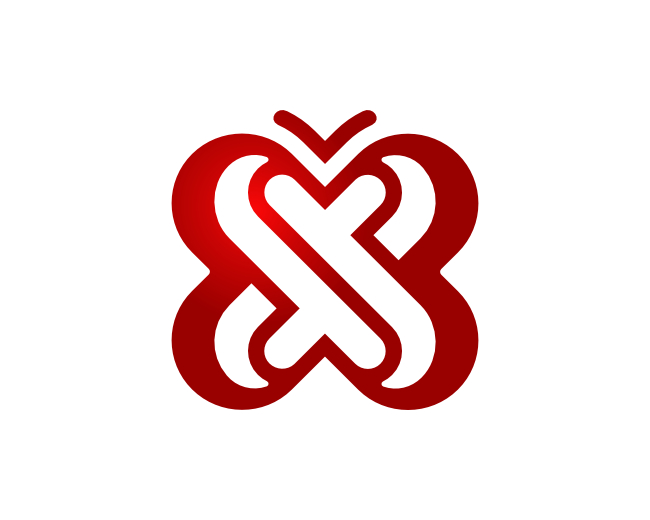Letter X Butterfly Logo