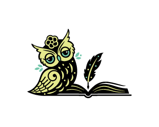 Cute Owl and Book logo