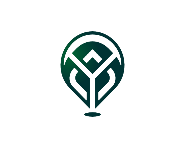 Letter Y Pin Map Location Leaf Monogram Logo