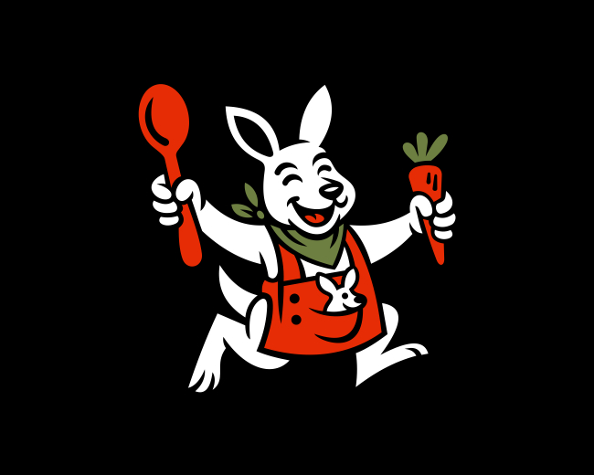 Kangaroo Chef Cook Vegetable Logo