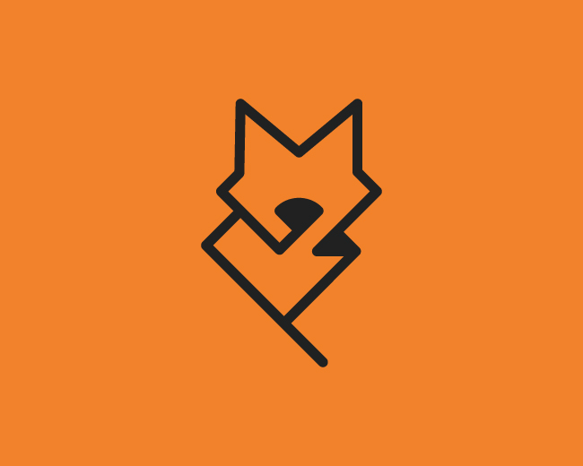 Modern Simple Fox Flag Logo