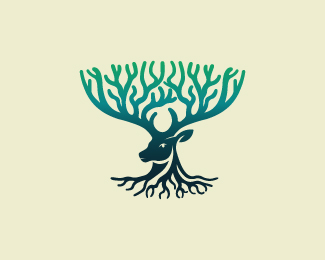 Deer Antlers Nature Logo