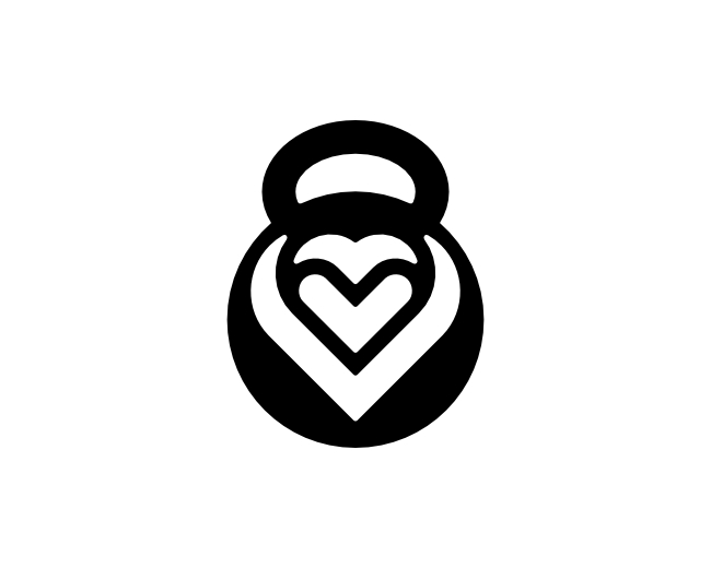 Letter V Kettlebell Love Logo