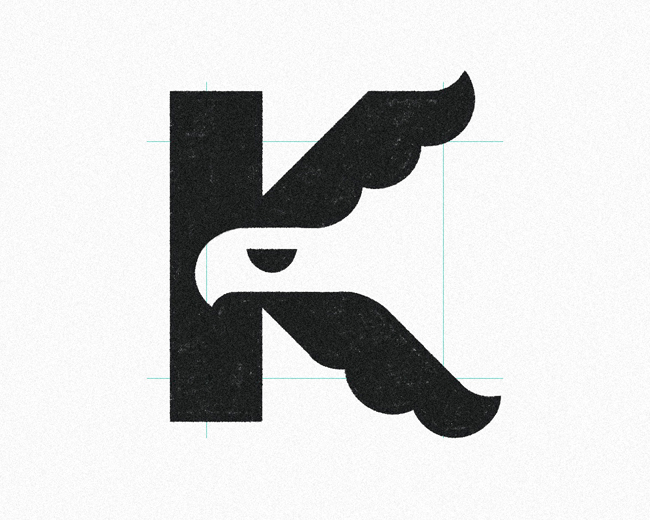 Letter K Eagle Falcon  logomark design