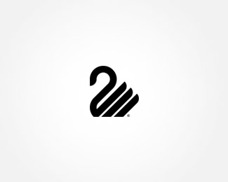 Premium Vector | Black swan logo with a golden beak
