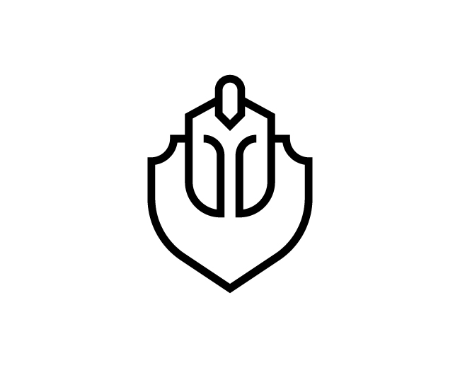Simple Bold Spartan Shield Logo