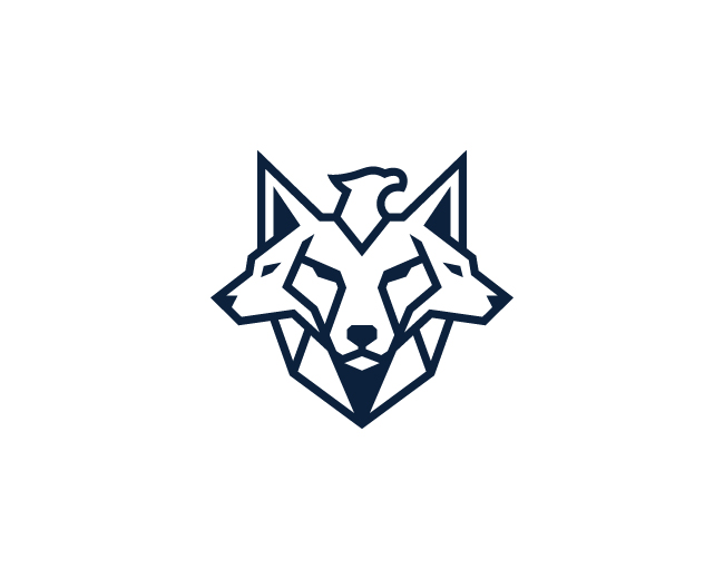 Apex Wolf & Eagle Guardian Geometric Logo
