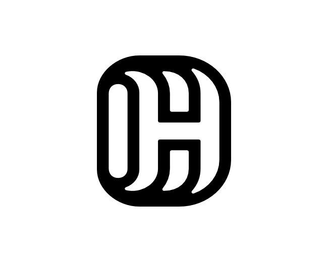 Letter HC Initial CH Simple Line Monogram Logo